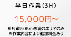 補修−半日作業 3H15,000円〜 ※片道50km未満のエリアのみ※作業内容により追加料金あり